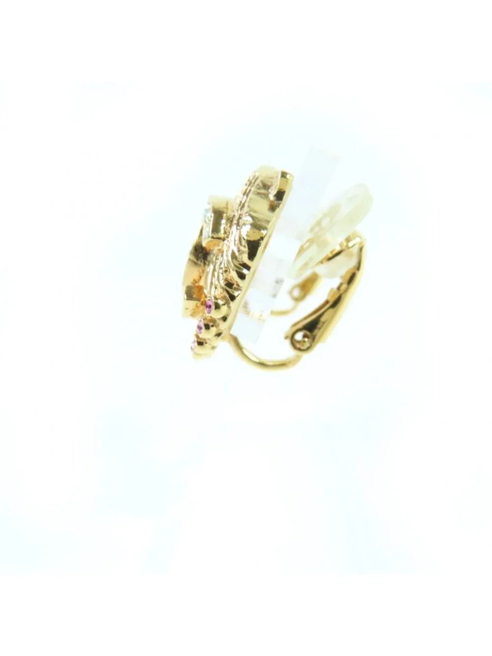 Chanel CC Logo Rhinestone Shell Earring